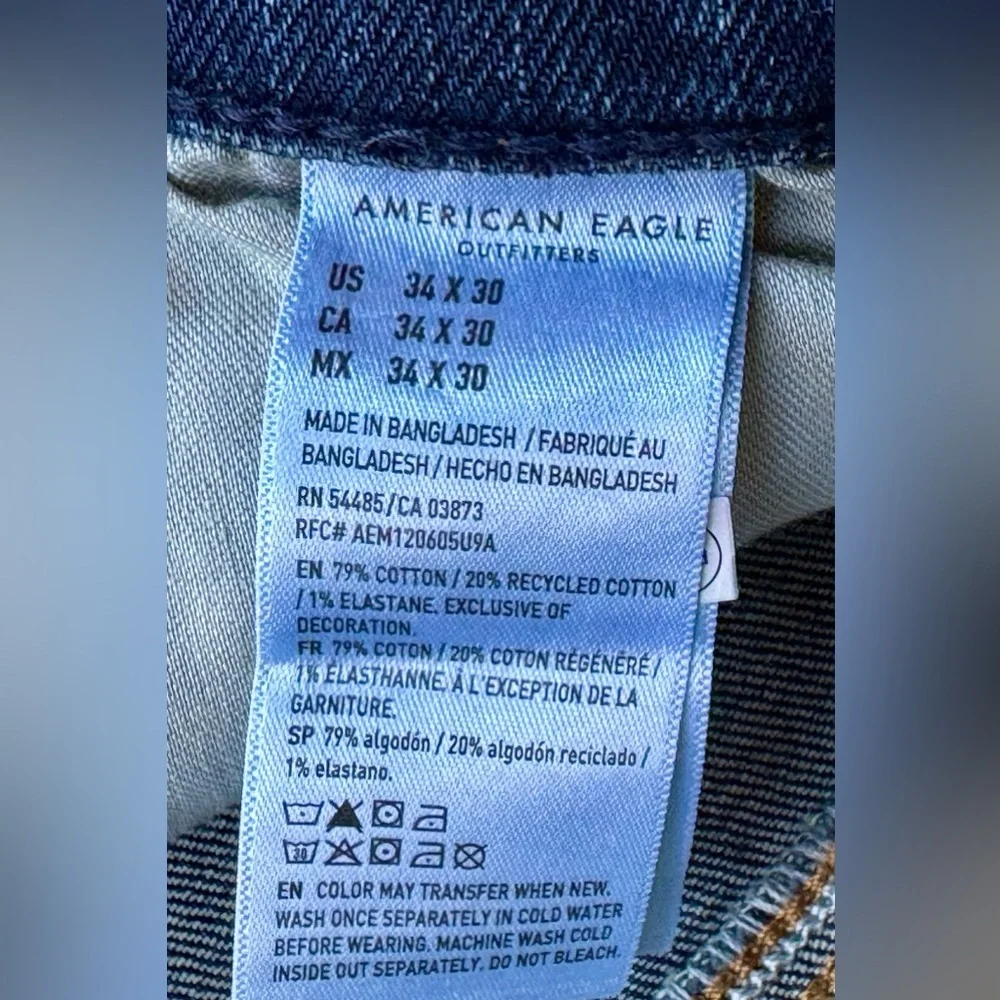American Eagle EasyFlex Original Straight Jeans Dark Vintage Wash 34x30‎